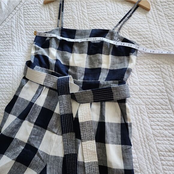 J crew gingham spaghetti straps with pockets crop coastal jumpsuit - Picture 11 of 16